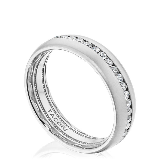 Diamond | Channel Set Diamond in Satin Finish Wedding Band 143-6DS