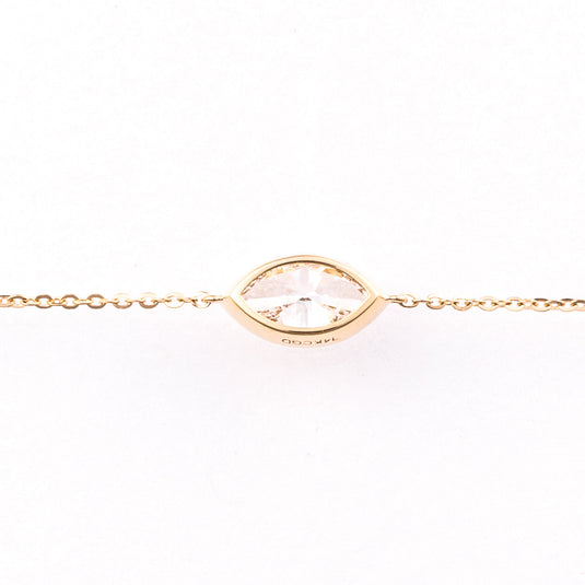 Marquise Cut Lab-Grown Diamond Bezel Bracelet in 14k Yellow Gold