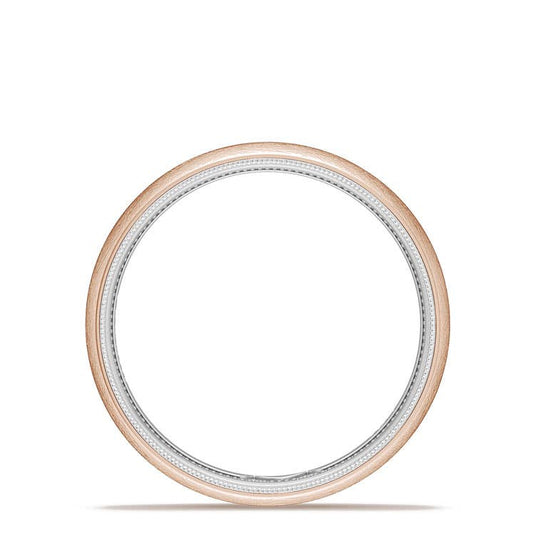 TACORI Couple | Classic Two-Tone Rounded Wedding Band in Brushed Finish 15535RWBLG