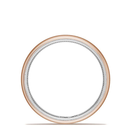 TACORI Couple | Classic Two-Tone Rounded Wedding Band in Satin Finish 15535RWSLG