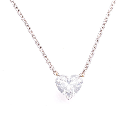 4.04ct Heart Lab-Grown Diamond Solitaire Pendant Necklace in Platinum