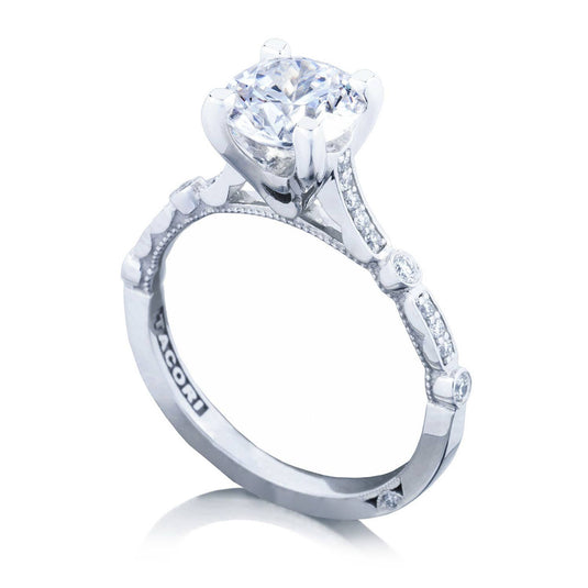 Sculpted Crescent | Round Solitaire Engagement Ring 202-2RD7