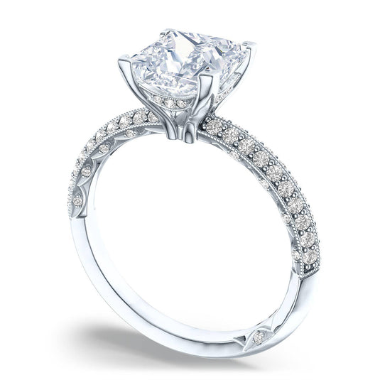 Sculpted Crescent | Princess Solitaire Engagement Ring 2686pr75