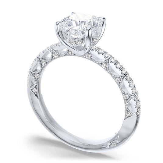 Lunetta Crescent | Cushion Solitaire Engagement Ring 272017CU65