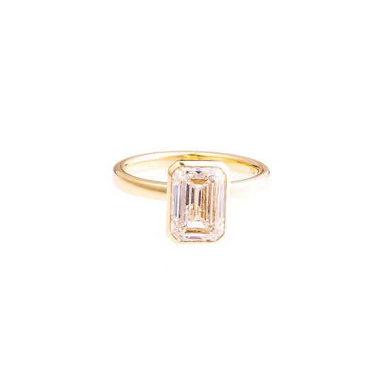 3.03 CT Emerald Cut Lab-Grown Diamond Engagement Ring