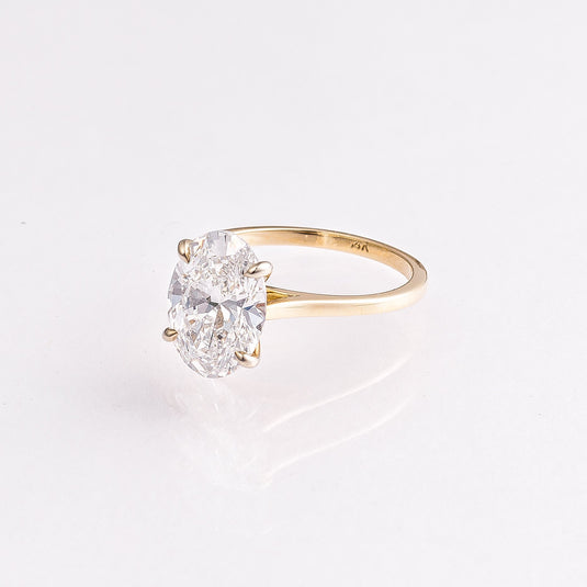 3.04 CT Oval Lab-Grown Diamond Two-Tone Engagement Ring