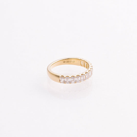1.27 CT Emerald-Cut Lab-Grown Diamond Half Eternity Band