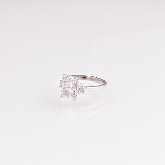 3.91 CT Radiant Three-Stone Lab-Grown Diamond Engagement Ring