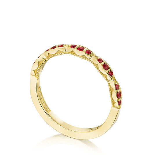 Sculpted Crescent | Marquise Design Wedding Band with Ruby 46-2ETRY