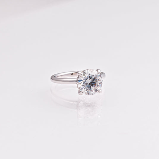 3.01 CT Round Lab-Grown Diamond Hidden Halo Engagement Ring