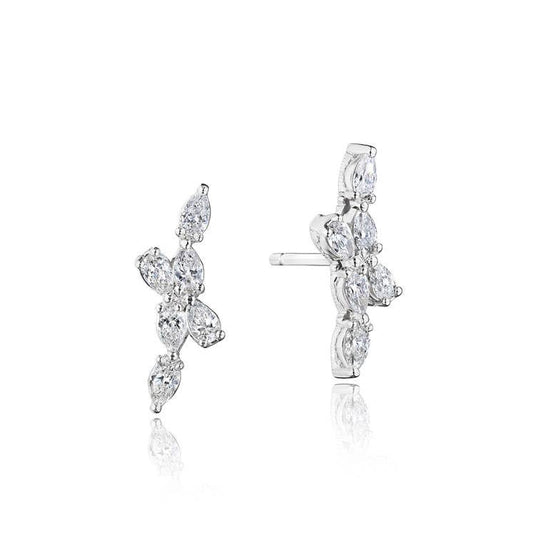 Stilla | Pear Diamond Earrings in 18k White Gold FE829