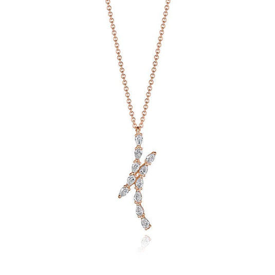 Stilla | Pear Diamond Pendant in 18k Rose Gold FP829PK