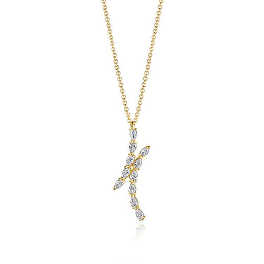 Stilla | Pear Diamond Pendant in 18k Yellow Gold FP829Y