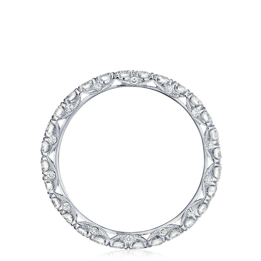 Petite Crescent | French Pavé Diamond Wedding Band - 2.5mm HT254525B