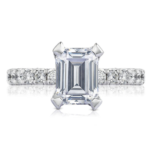 Petite Crescent | Emerald Solitaire Engagement Ring HT254525EC85X65