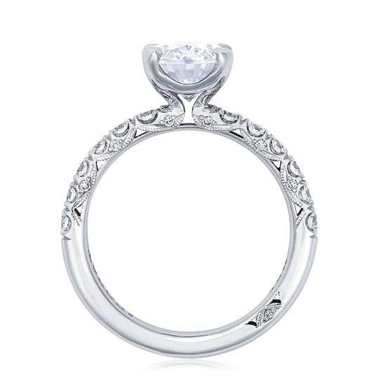 Petite Crescent | Oval Solitaire Engagement Ring HT254525OV95X75