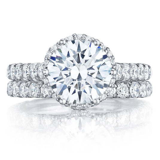Petite Crescent | Round Bloom Engagement Ring HT254725RD8