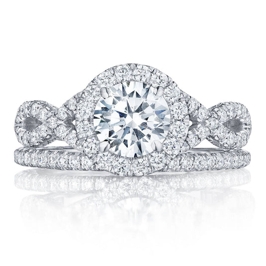 Petite Crescent | Round Bloom Engagement Ring HT2549RD65