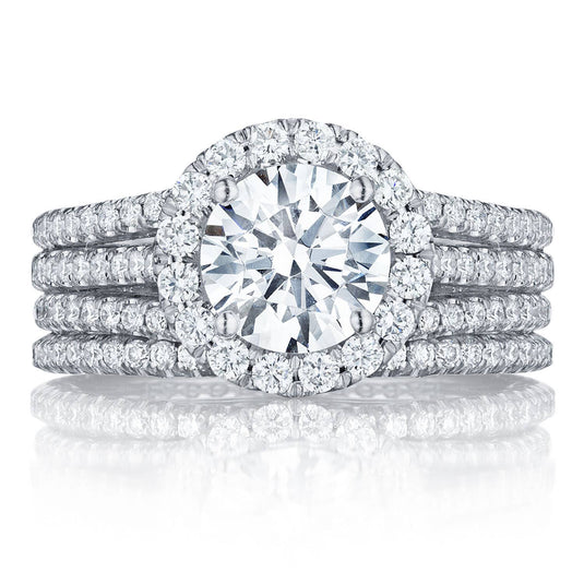 Petite Crescent | Round Bloom Engagement Ring HT2551RD75