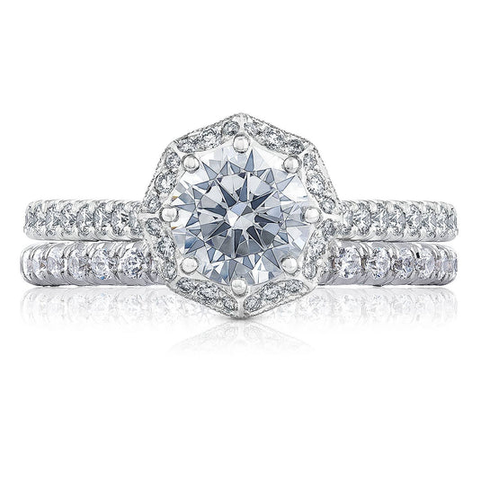 Petite Crescent | Round Bloom Engagement Ring HT2555RD65