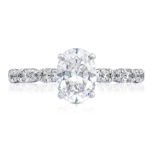 Petite Crescent | Oval Solitaire Engagement Ring HT2558OV8X6