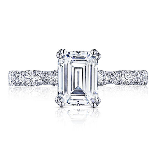 Petite Crescent | Emerald Solitaire Engagement Ring HT2559EC8X6