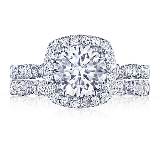 Petite Crescent | Round with Cushion Bloom Engagement Ring HT2560CU65