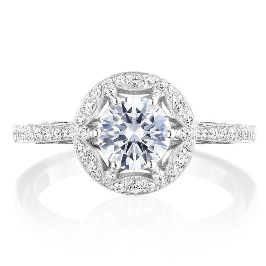 Crescent Chandelier | Round Bloom Engagement Ring HT2568RD6