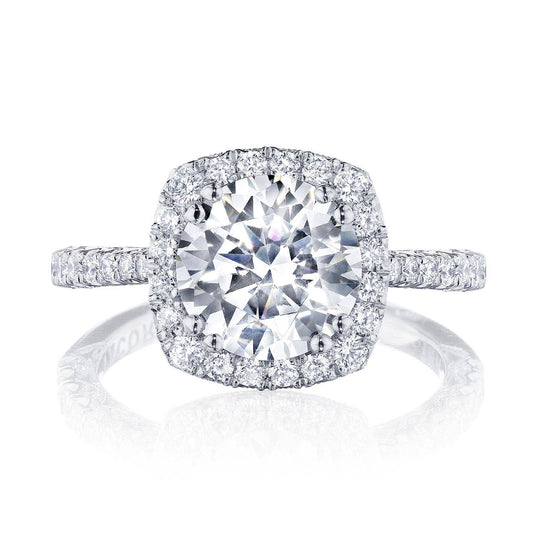Petite Crescent | Round with Cushion Bloom Engagement Ring HT2571CU85