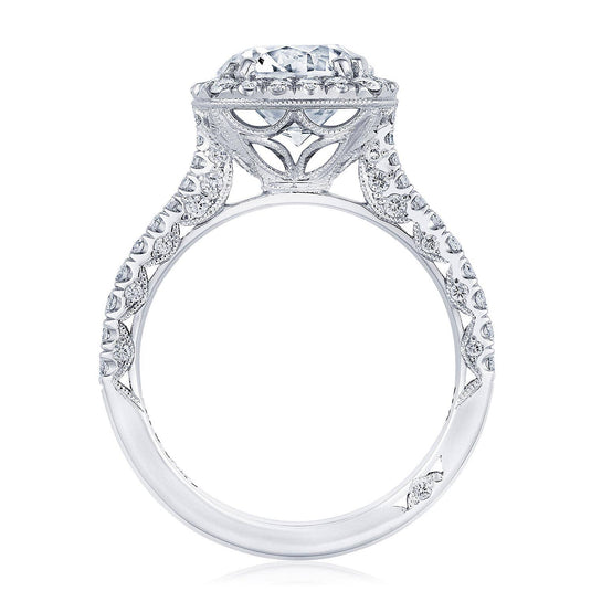 Petite Crescent | Round with Cushion Bloom Engagement Ring HT2571CU85