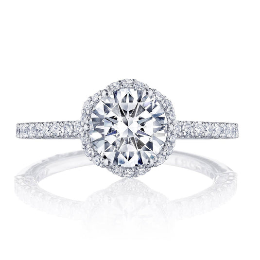 Petite Crescent | Round Bloom Engagement Ring HT257215RD7Y