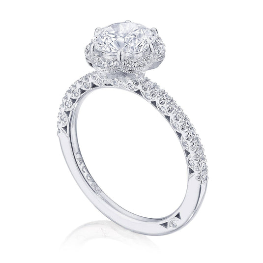 Petite Crescent | Round Bloom Engagement Ring HT257215RD7Y