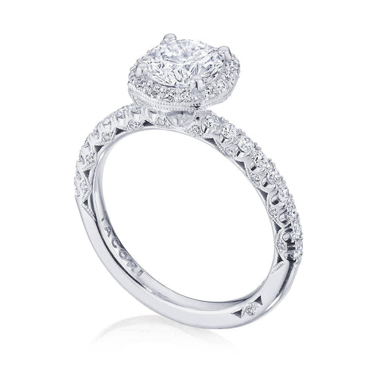 Petite Crescent | Round with Cushion Bloom Engagement Ring HT2572CU65W