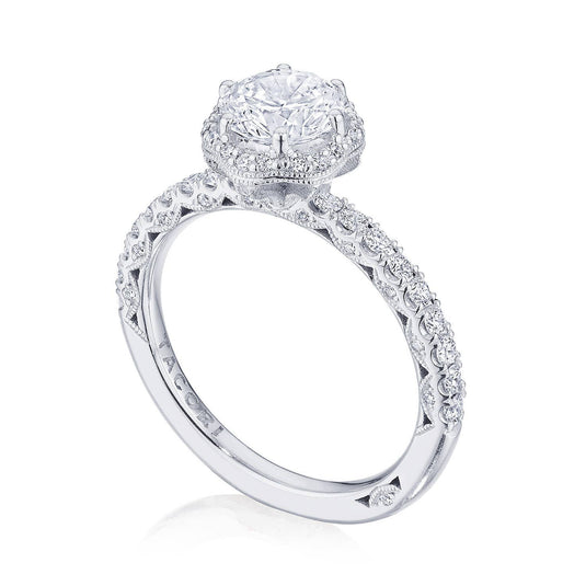 Petite Crescent | Round Bloom Engagement Ring HT2572RD65Y