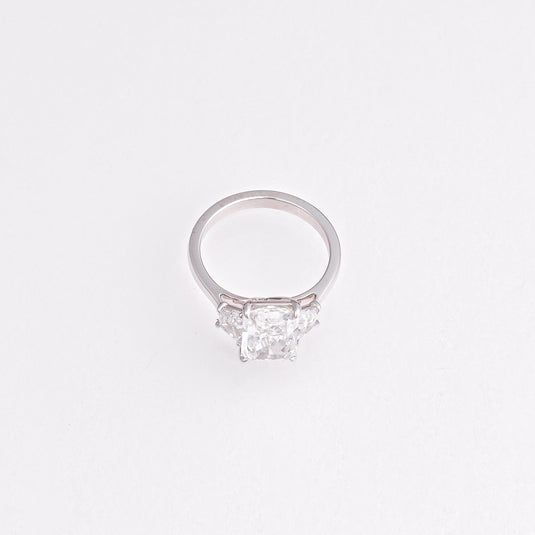 3.91 CT Radiant Three-Stone Lab-Grown Diamond Engagement Ring