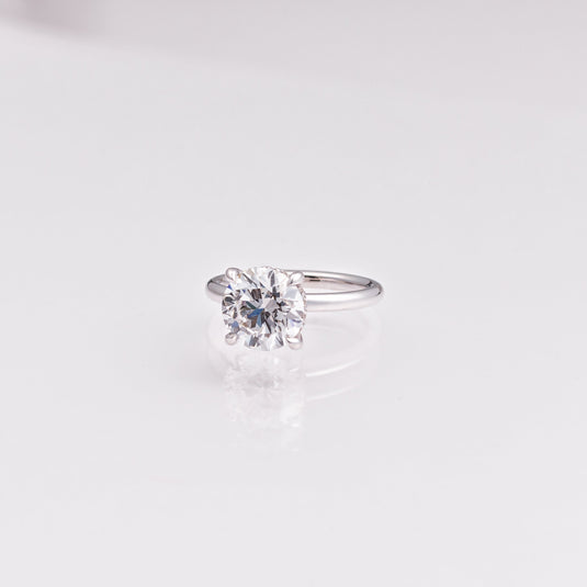 3.01 CT Round Lab-Grown Diamond Hidden Halo Engagement Ring