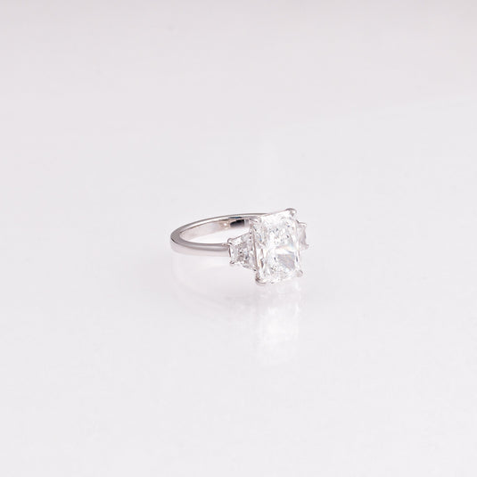 3.91 CT Radiant Three-Stone Lab-Grown Diamond Engagement Ring