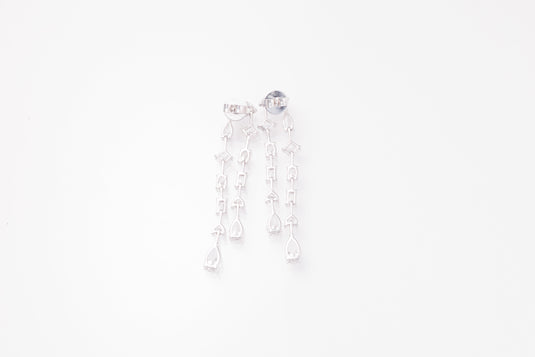 Fancy Shape Duo Drop Lab-Grown Diamond Earrings in 14k White Gold