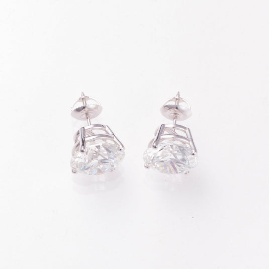 10ct Four-Prong Round Lab-Grown Diamond Stud Earrings in 14k White Gold