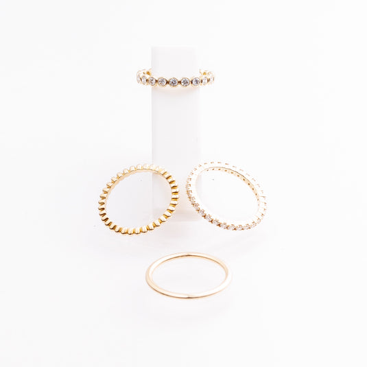 4-Band Mix and Match Lab-Grown Diamond Ring Set in 14k Yellow Gold