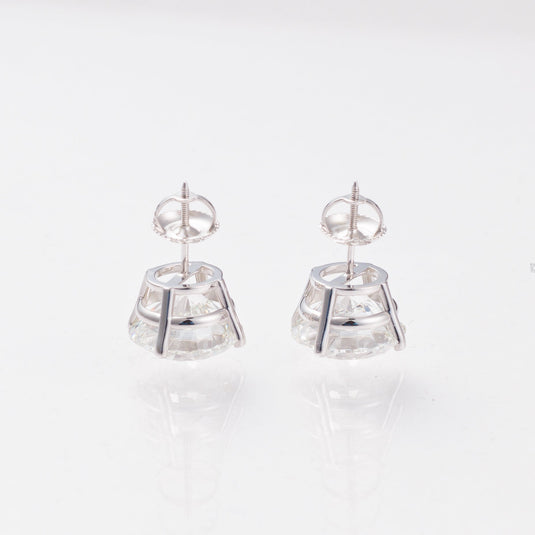 10ct Four-Prong Round Lab-Grown Diamond Stud Earrings in 14k White Gold