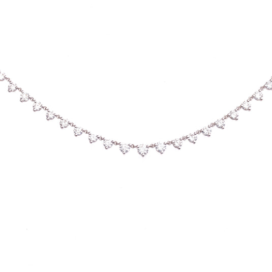 Dangling Diamond Necklace in 14k White Gold