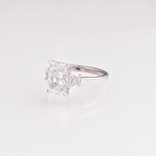 3.91 CT Radiant Three-Stone Lab-Grown Diamond Engagement Ring