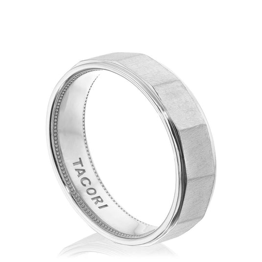 Geometric | Geometric Faceted in Satin Finish Wedding Band 147-6S