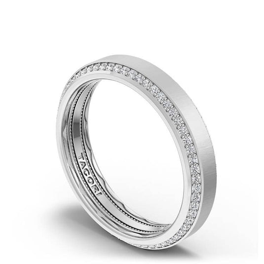 TACORI Couple | Bevel Edge Diamond Wedding Band in Satin Finish - 5mm 1545DSLG