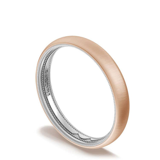 TACORI Couple | Classic Two-Tone Rounded Wedding Band in Satin Finish 15535RWSLG