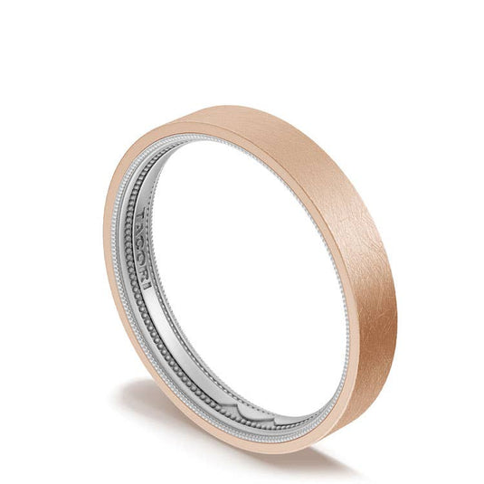 TACORI Couple | Classic Two-Tone Flat Wedding Band in Brushed Finish 15635RWBLG