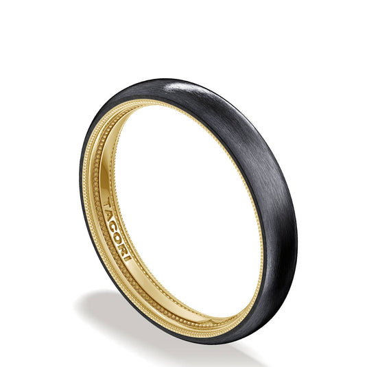 TACORI Couple | Titanium Two-Tone Round Wedding Band - 4mm 1604BTRMLG