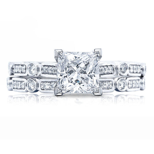 Sculpted Crescent | Princess Solitaire Engagement Ring 202-2PR55