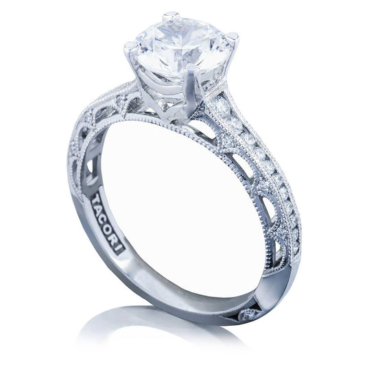 Reverse Crescent | Round Solitaire Engagement Ring 2617RD7